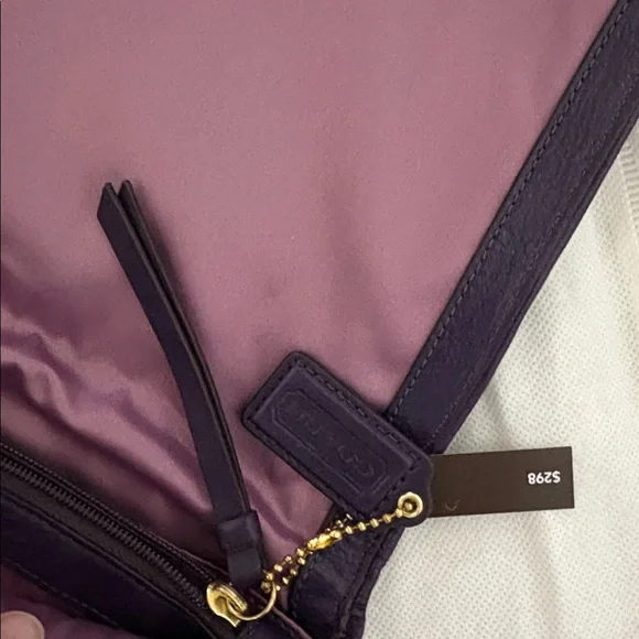 Coach Madison Gathered Dark Purple Pleated Clutch - Picture 8 of 10